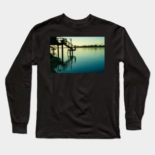 Steps from cabin leading into idyllic tropical lagoon. Long Sleeve T-Shirt